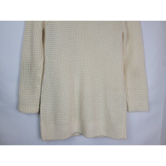 Chico's Women's Chunky Long Knit Cardigan Cream Ivory Sweater Size 1 Small - Picture 8 of 8